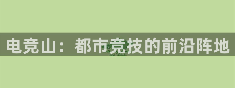 完美电竞平台官网网址：电竞山：都市竞技的前沿阵地